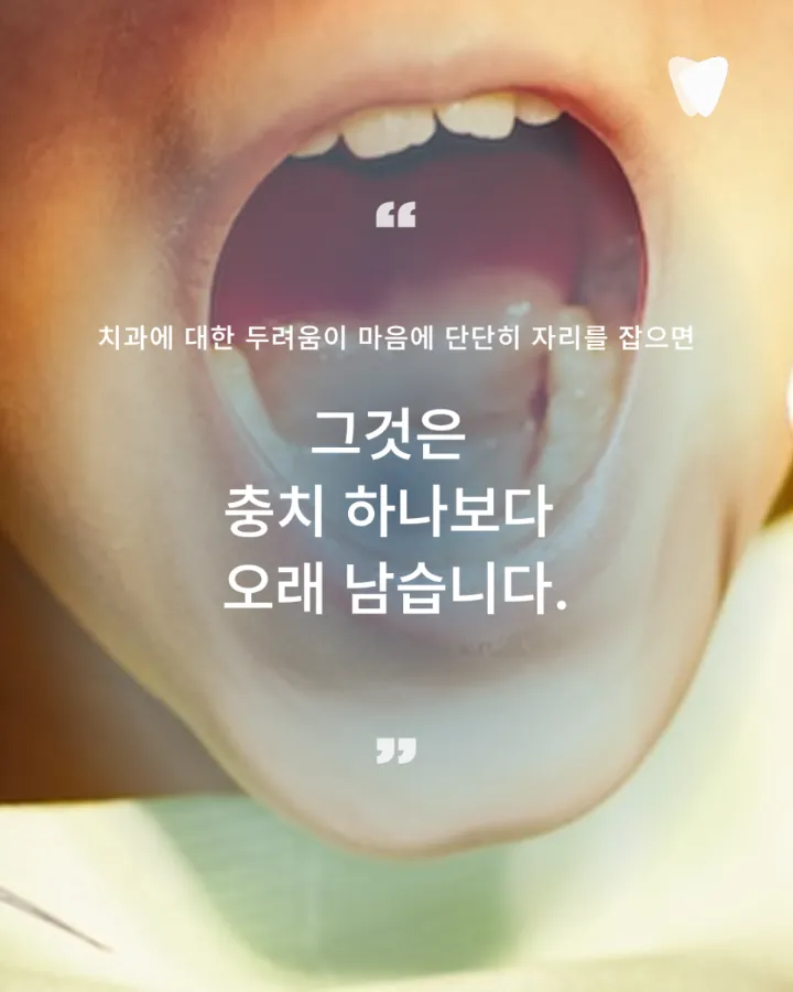 이미지 카드 · 아이가 치과를 무서워할 때 부모가 할 수 있는 것 — 억지로 앉히기 전에 알아야 할 한 가지