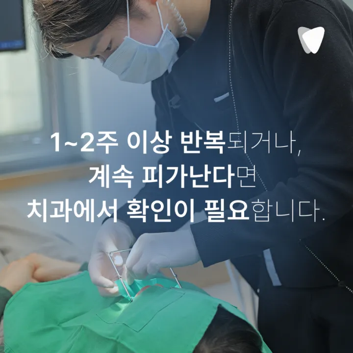 이미지 카드 · 양치할 때 잇몸에서 피가 나는 이유와 확인할 점