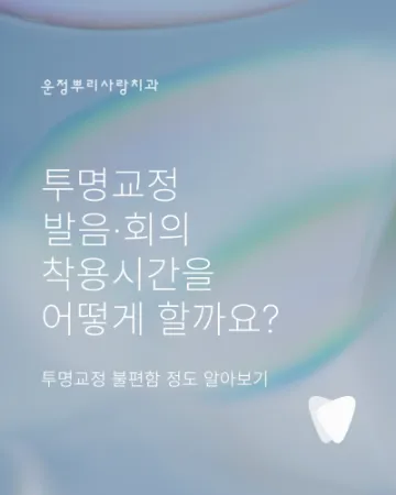 운정 직장인 투명교정, 발음·회의 괜찮을까요